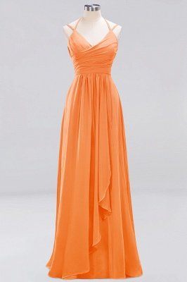 A-line  Spaghetti Straps Sleeveless Ruffles Floor-Length Bridesmaid Dresses_15