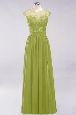 A-line  Lace Jewel Sleeveless Floor-Length Bridesmaid Dresses with Appliques_32
