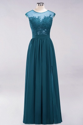 A-line  Lace Jewel Sleeveless Floor-Length Bridesmaid Dresses with Appliques_26