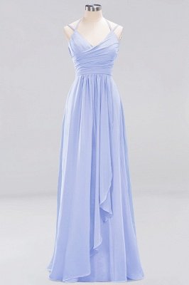 A-line  Spaghetti Straps Sleeveless Ruffles Floor-Length Bridesmaid Dresses_21