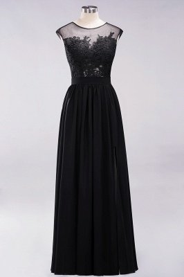 A-line  Lace Jewel Sleeveless Floor-Length Bridesmaid Dresses with Appliques_28