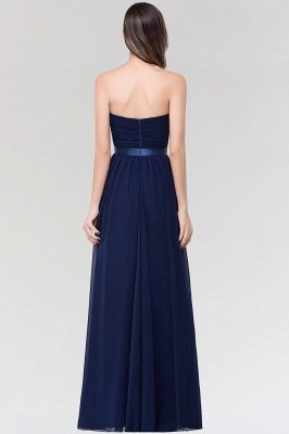 Elegant A-Line  Sweetheart Sleeveless Floor-Length Bridesmaid Dress with Ribbon_2