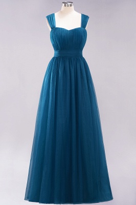 A-Line  Sweetheart Straps Sleeves Floor-Length Bridesmaid Dresses with Ruffles_26