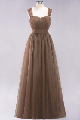 A-Line  Sweetheart Straps Sleeves Floor-Length Bridesmaid Dresses with Ruffles_12