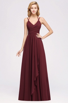 A-line  Spaghetti Straps Sleeveless Ruffles Floor-Length Bridesmaid Dresses_35