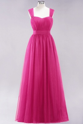 A-Line  Sweetheart Straps Sleeves Floor-Length Bridesmaid Dresses with Ruffles_9