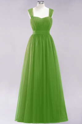 A-Line  Sweetheart Straps Sleeves Floor-Length Bridesmaid Dresses with Ruffles_32