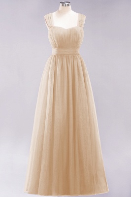 A-Line  Sweetheart Straps Sleeves Floor-Length Bridesmaid Dresses with Ruffles_14