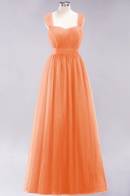 A-Line  Sweetheart Straps Sleeves Floor-Length Bridesmaid Dresses with Ruffles_15