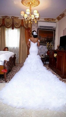 Gorgeous Off-the-Shoulder Lace Wedding Dress | Mermaid Ruffles Bridal Dresses_2