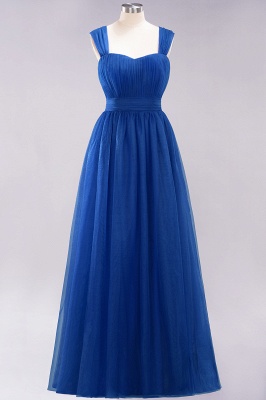 A-Line  Sweetheart Straps Sleeves Floor-Length Bridesmaid Dresses with Ruffles_25