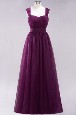 A-Line  Sweetheart Straps Sleeves Floor-Length Bridesmaid Dresses with Ruffles_19