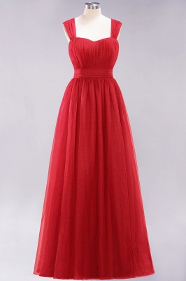 A-Line  Sweetheart Straps Sleeves Floor-Length Bridesmaid Dresses with Ruffles_8