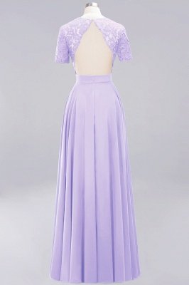 A-Line Chiffon Bridesmaid Dresses | Sweetheart Cap Sleeves Lace Wedding Party Dresses_14
