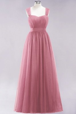 A-Line  Sweetheart Straps Sleeves Floor-Length Bridesmaid Dresses with Ruffles_6