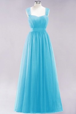 A-Line  Sweetheart Straps Sleeves Floor-Length Bridesmaid Dresses with Ruffles_23