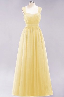 A-Line  Sweetheart Straps Sleeves Floor-Length Bridesmaid Dresses with Ruffles_17