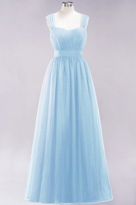 A-Line  Sweetheart Straps Sleeves Floor-Length Bridesmaid Dresses with Ruffles_22
