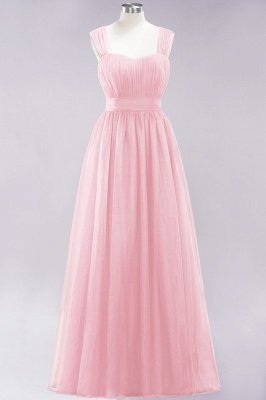 A-Line  Sweetheart Straps Sleeves Floor-Length Bridesmaid Dresses with Ruffles_3