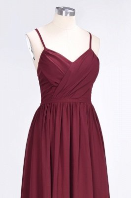 A-Line Spaghetti-Straps V-Neck Sleeveless Floor-Length  Bridesmaid Dress with Ruffles_7