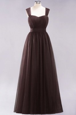 A-Line  Sweetheart Straps Sleeves Floor-Length Bridesmaid Dresses with Ruffles_11