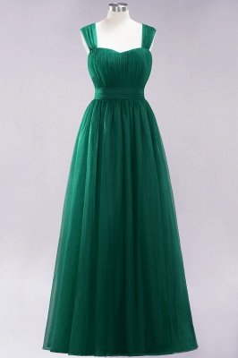 A-Line  Sweetheart Straps Sleeves Floor-Length Bridesmaid Dresses with Ruffles_30