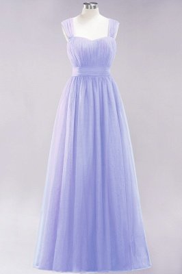 A-Line  Sweetheart Straps Sleeves Floor-Length Bridesmaid Dresses with Ruffles_21