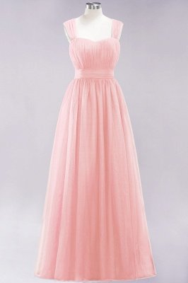 A-Line  Sweetheart Straps Sleeves Floor-Length Bridesmaid Dresses with Ruffles_5