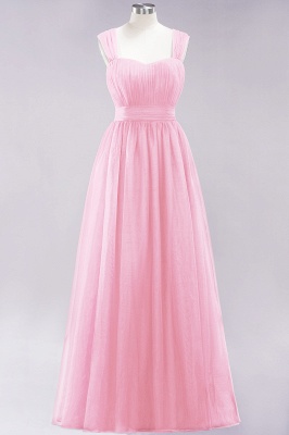 A-Line  Sweetheart Straps Sleeves Floor-Length Bridesmaid Dresses with Ruffles_4