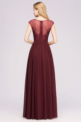 A-line  Lace Jewel Sleeveless Floor-Length Bridesmaid Dresses with Appliques_36
