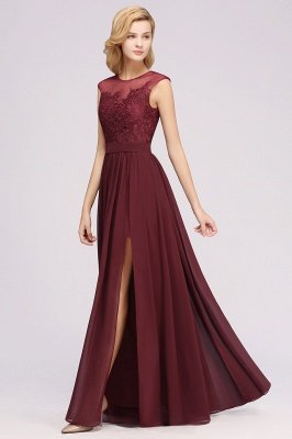 A-line  Lace Jewel Sleeveless Floor-Length Bridesmaid Dresses with Appliques_39