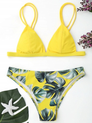 Women Triangle Floral Print Sexy Bikini Set_16