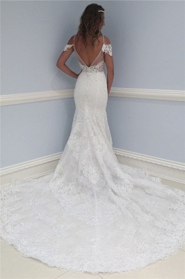 Stunning Lace V-Neck Wedding Dresses | Ruffles Cap Sleeves Floral Bridal Dresses_2