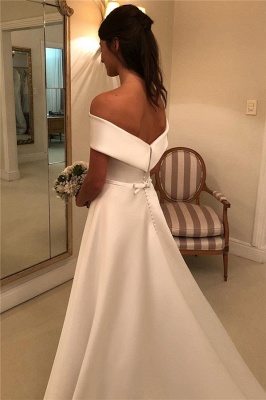 Glamorous Off-the-Shoulder Wedding Dresses with Bowknot Ribbons_2