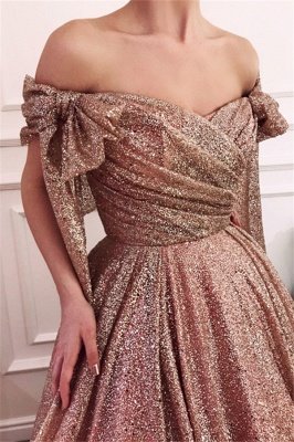 Glamorous Off-The-Shoulder Sequins  Evening Dress_1