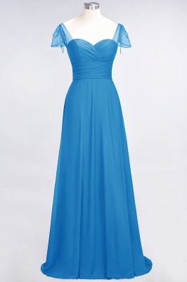 A-Line Sweetheart Cap-Sleeves Ruffle Floor-Length  Bridesmaid Dress with Beadings_24