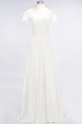A-Line Sweetheart Cap-Sleeves Ruffle Floor-Length  Bridesmaid Dress with Beadings_2