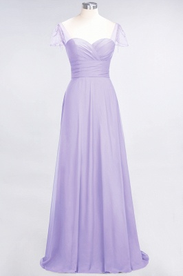 A-Line Sweetheart Cap-Sleeves Ruffle Floor-Length  Bridesmaid Dress with Beadings_20