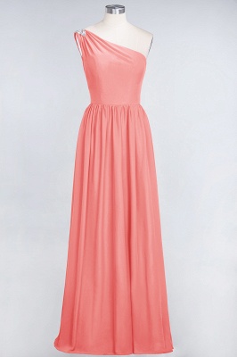 A-Line One-Shoulder Sleeveless Ruffles Floor-Length  Bridesmaid Dress with Beadings_7