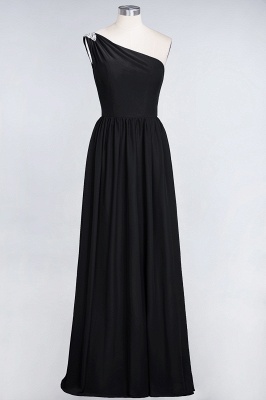 A-Line One-Shoulder Sleeveless Ruffles Floor-Length  Bridesmaid Dress with Beadings_28