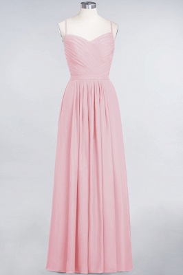 A-Line Spaghetti-Straps Sweetheart Sleeveless Floor-Length  Bridesmaid Dress with Ruffles_4