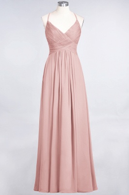 A-Line Spaghetti-Straps V-Neck Sleeveless Floor-Length  Bridesmaid Dress with Ruffles_6