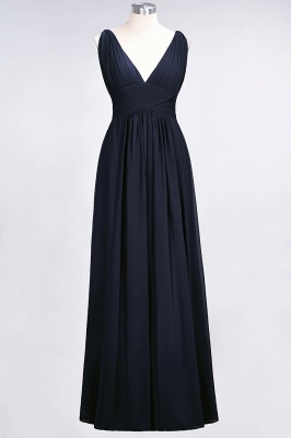 A-Line V-Neck Sleeveless Floor-Length  Bridesmaid Dress with Ruffle_27