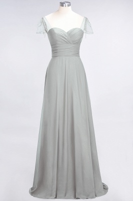 A-Line Sweetheart Cap-Sleeves Ruffle Floor-Length  Bridesmaid Dress with Beadings_29