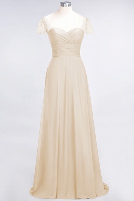 A-Line Sweetheart Cap-Sleeves Ruffle Floor-Length  Bridesmaid Dress with Beadings_14