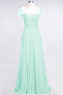 A-Line Sweetheart Cap-Sleeves Ruffle Floor-Length  Bridesmaid Dress with Beadings_34