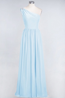 A-Line One-Shoulder Sleeveless Ruffles Floor-Length  Bridesmaid Dress with Beadings_22