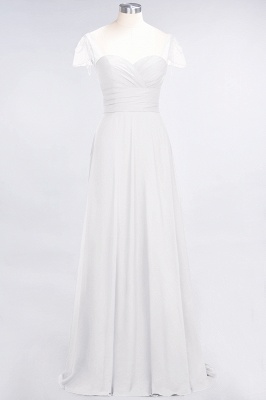 A-Line Sweetheart Cap-Sleeves Ruffle Floor-Length  Bridesmaid Dress with Beadings_1