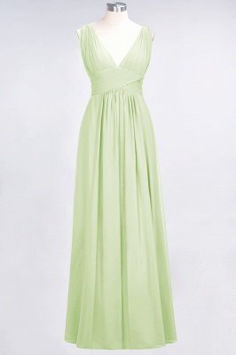 A-Line V-Neck Sleeveless Floor-Length  Bridesmaid Dress with Ruffle_33