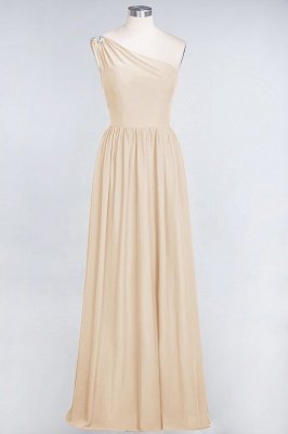 A-Line One-Shoulder Sleeveless Ruffles Floor-Length  Bridesmaid Dress with Beadings_14